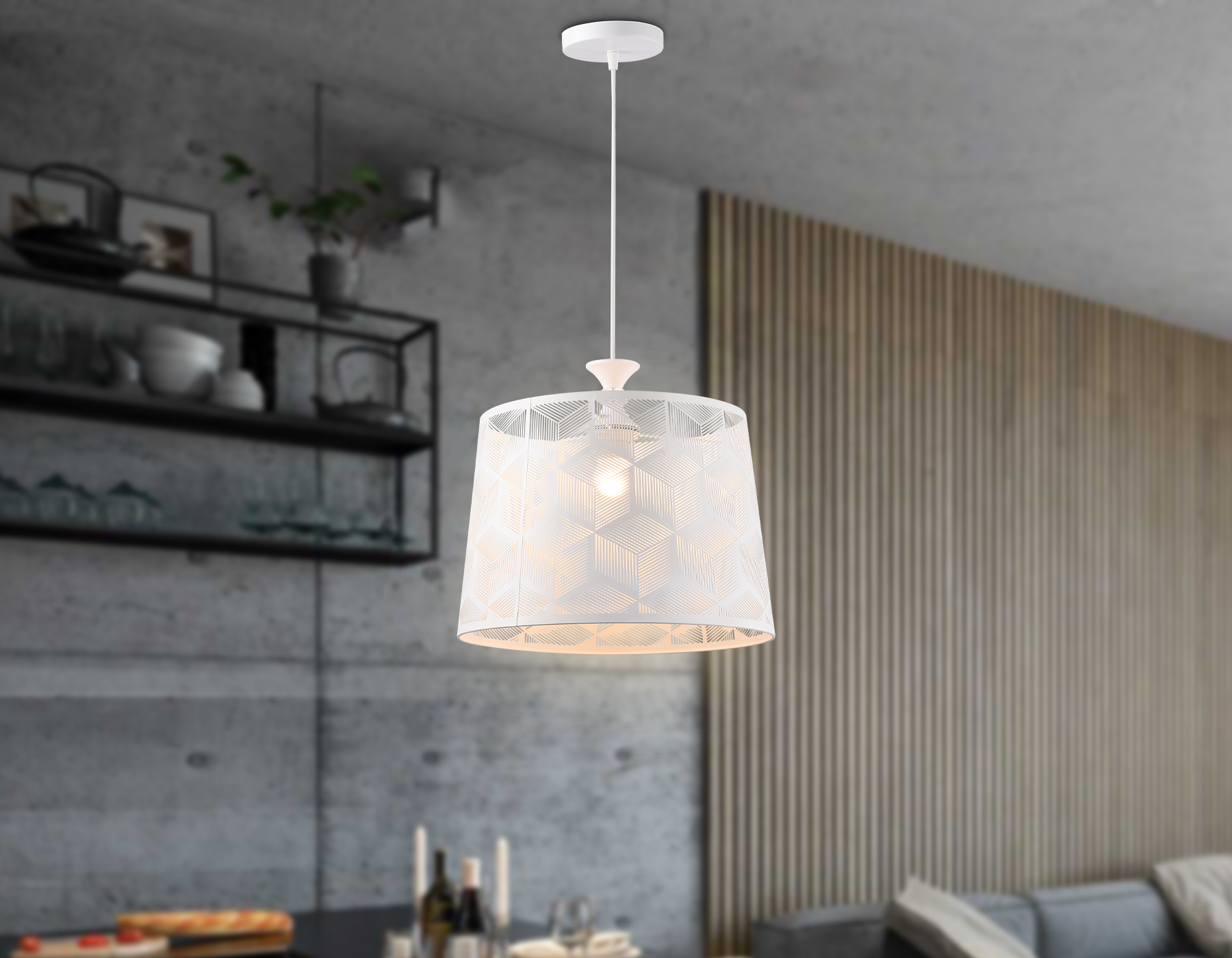 Подвесной светильник TR8437 WH белый E27 max 40W D350*800