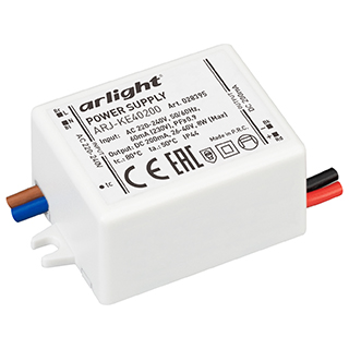Блок питания ARJ-KE40200 (8W, 200mA, PFC) (Arlight, IP44 Пластик, 5 лет) 028395
