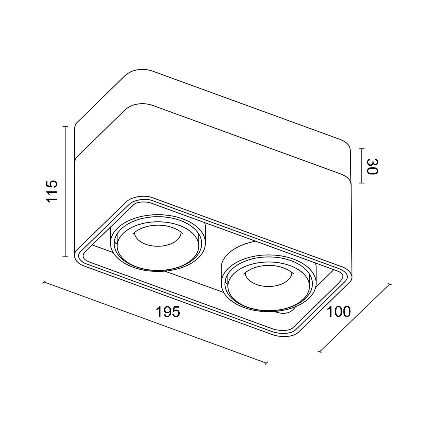 Накладной светодиодный светильник Ledron TUBING 2 Wooden 30 Black-White (4468)