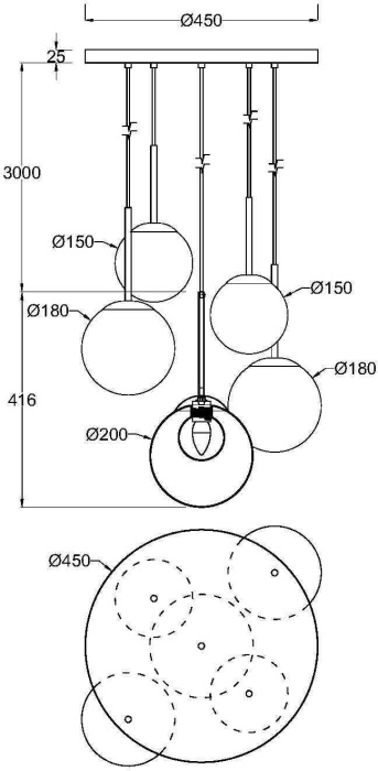 Подвесной светильник Maytoni Basic form MOD521PL-05G (mod521pl-05g)