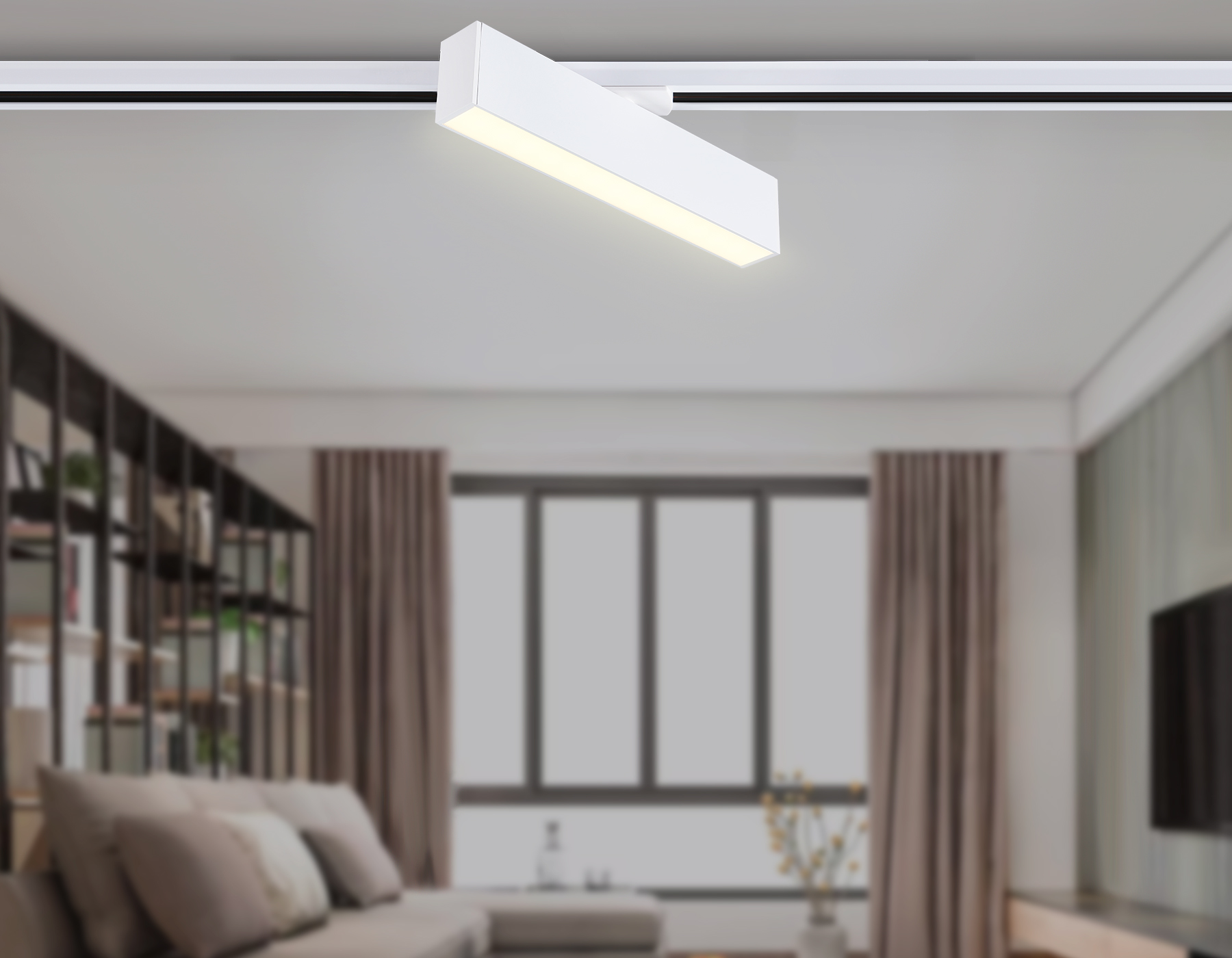 Трековый однофазный светодиодный светильник GL6761 WH белый LED 12W 3000K 300*22*48