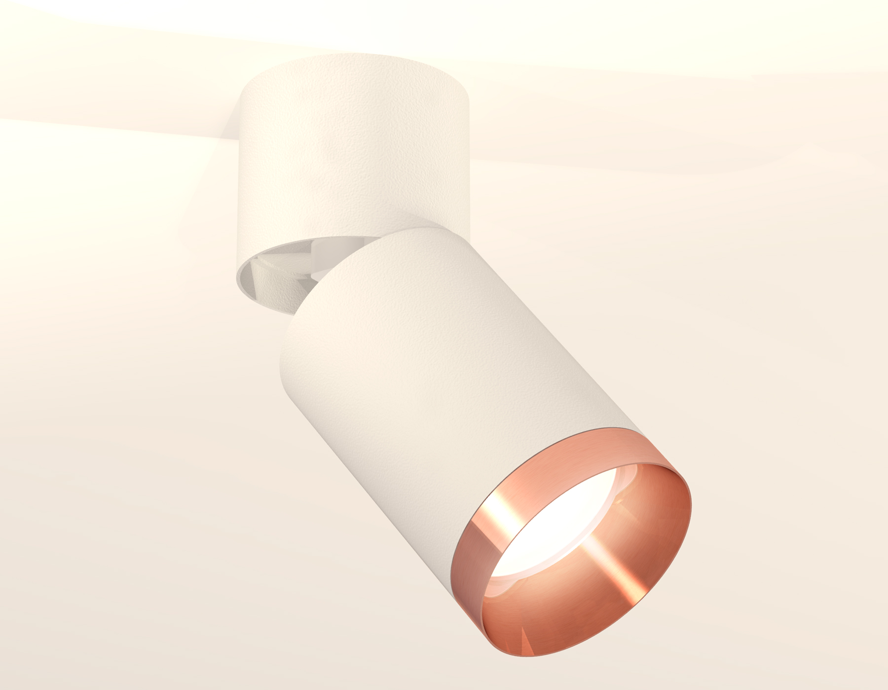 Комплект накладного поворотного светильника XM6312045 SWH/WH/PPG белый песок/белый/золото розовое полированное MR16 GU5.3 (A2220, C6312, N6135)