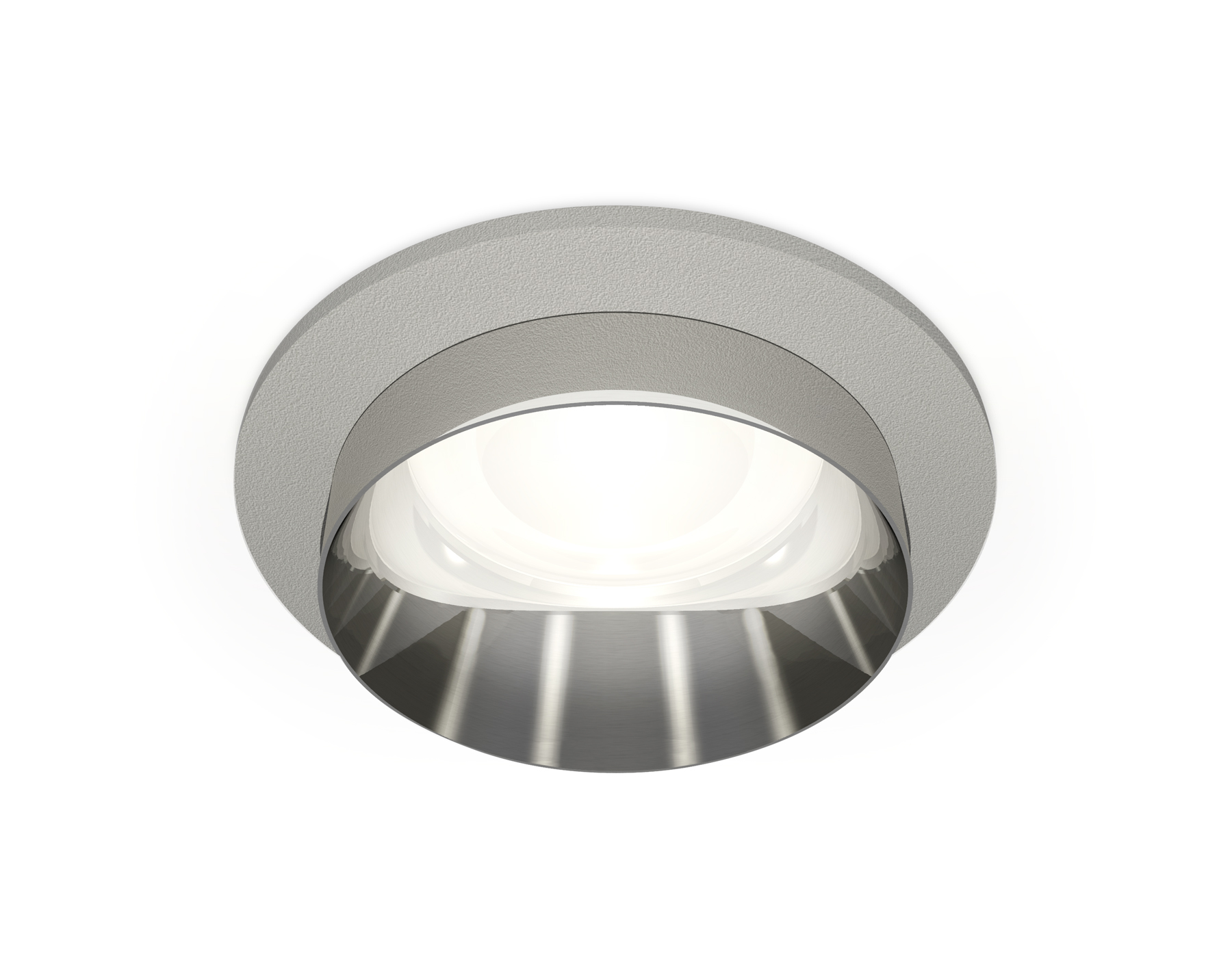 Комплект встраиваемого светильника XC6514022 SGR/PSL серый песок/серебро полированное MR16 GU5.3 (C6514, N6132)