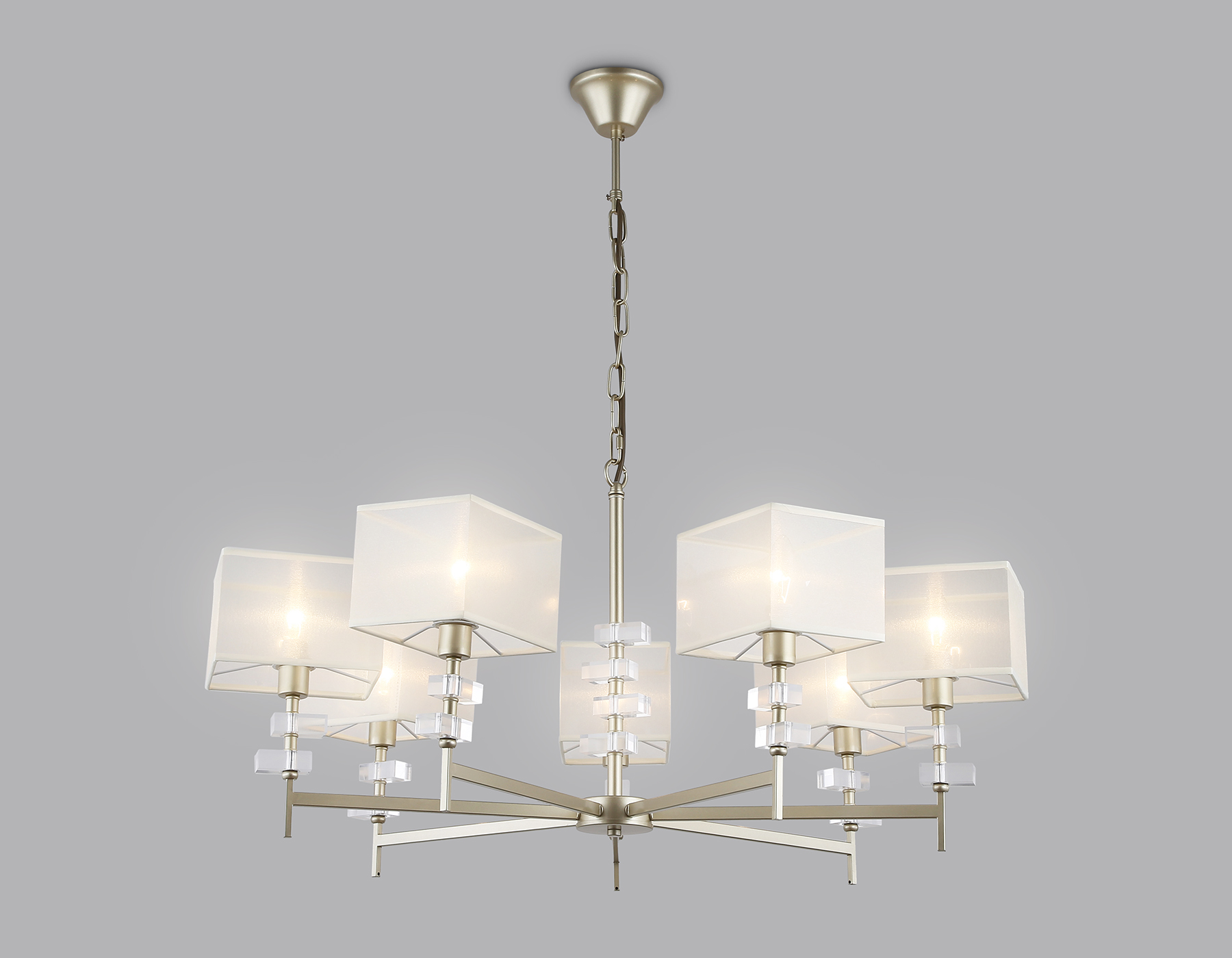 Подвесная люстра с абажурами LH71332/7 CGD золото E14/7 max 40W D*860*850