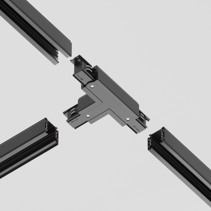 Коннектор Т-образный левый Trinity черный трехфазный Maytoni Technical TRA005CT-31B-L (tra005ct_31b_l)