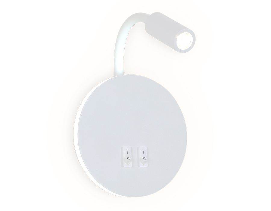 Настенный светодиодный светильник с выключателем FW295 SWH белый песок LED 6400К+4200K 6W+3W D150*163