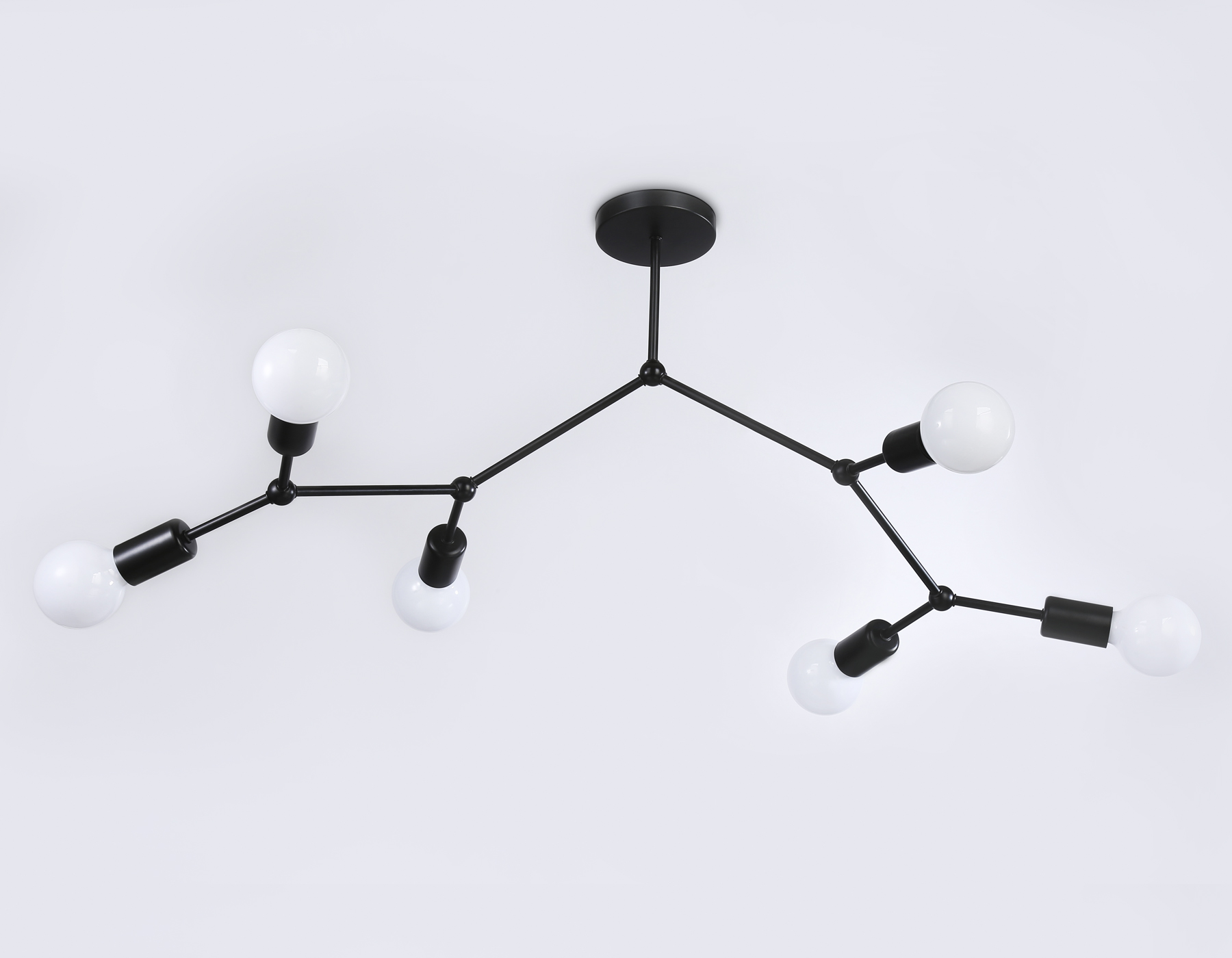 Потолочный светильник в стиле лофт TR8036/6 BK черный E27*6 max 40W D670*590