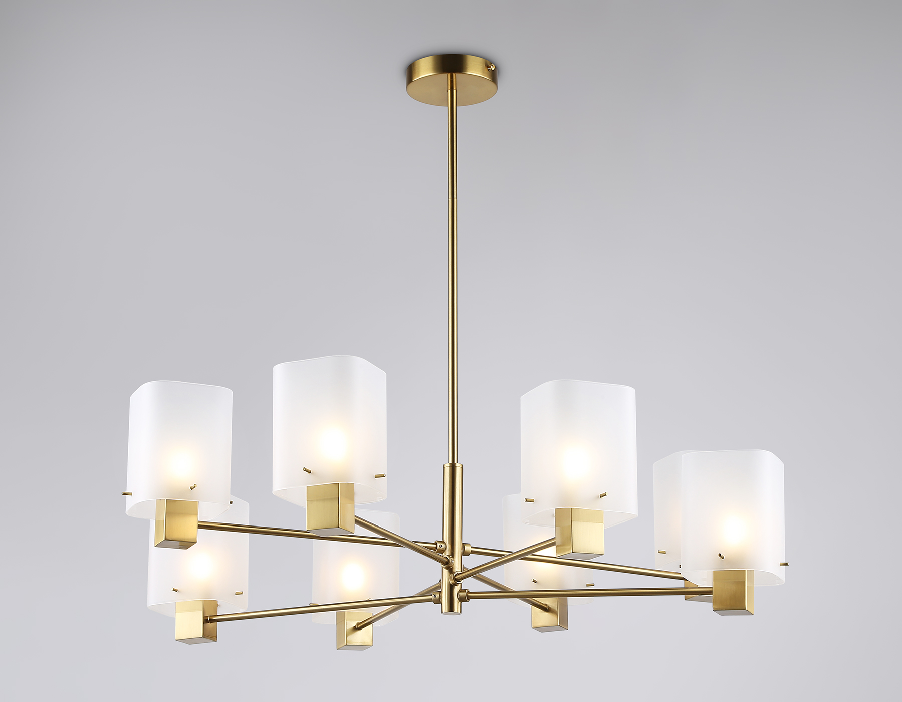 Подвесная люстра LH57033/8 BS/SM латунь/дымчатый E14/8 max 40W D830*710