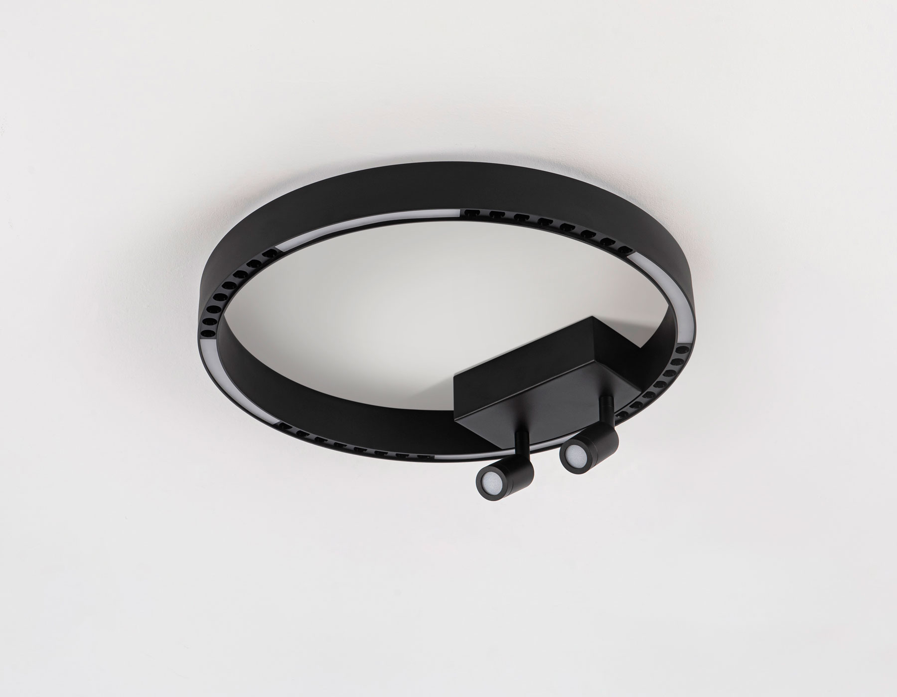 Потолочный светодиодный светильник FL5806/1+2 BK черный 25W 3000K/4200K/6400K D400*95 (без ПДУ)