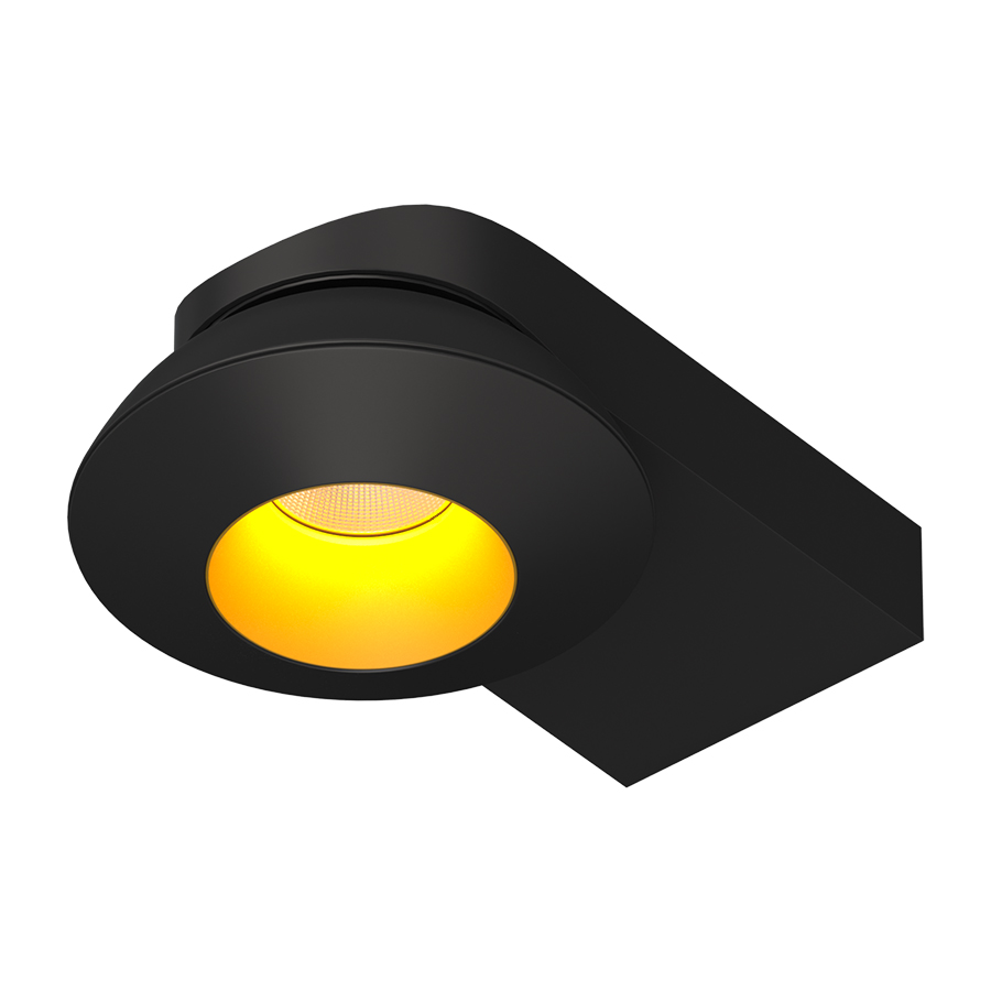 Накладной поворотный светодиодный светильник Ledron KRIS SLIM TRIAC Black-Gold (9912)