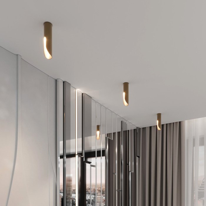 Светильник потолочный светодиодный Elektrostandard Apex 25113LED 7W 3000K латунь (a068291)