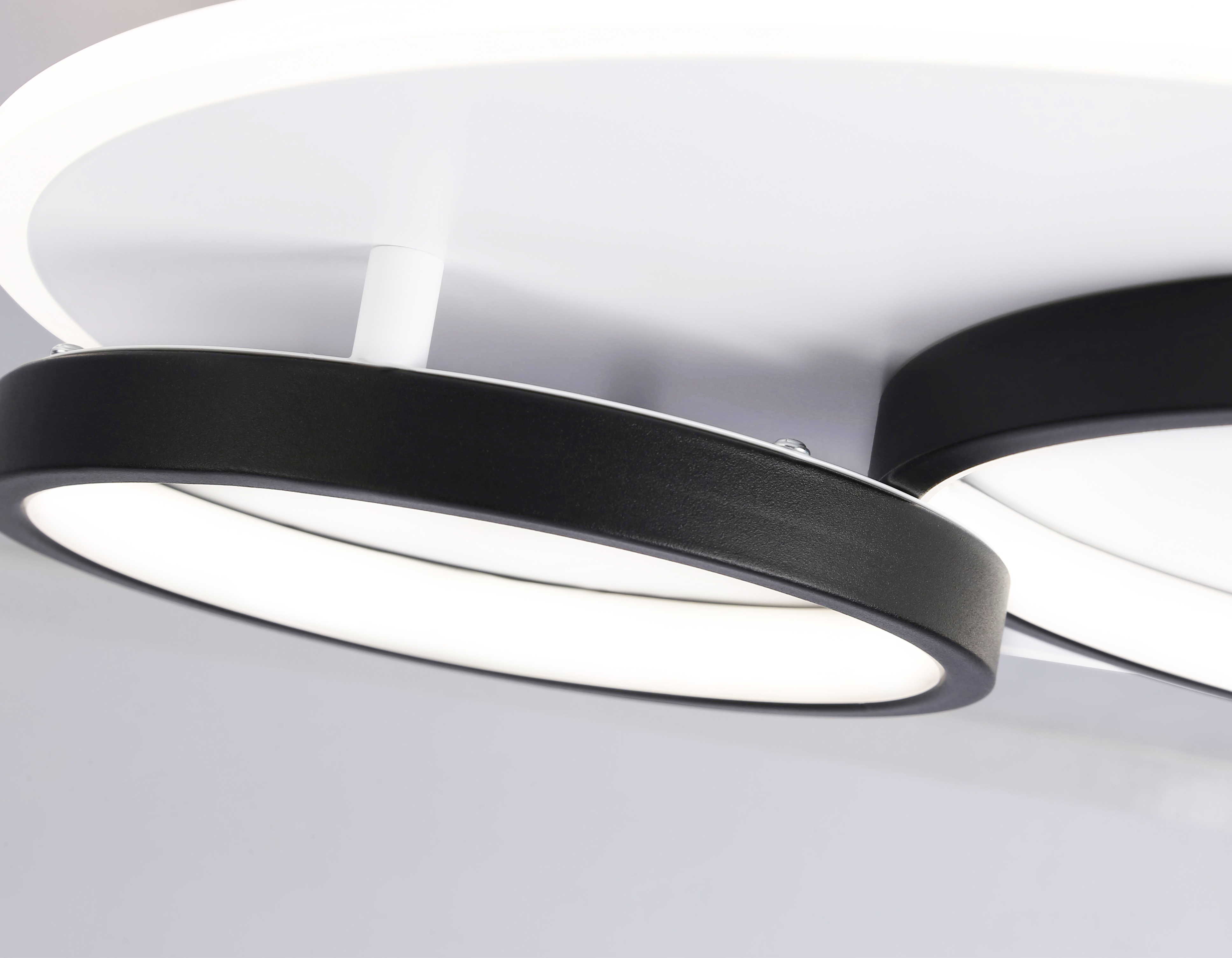 Настенно-потолочный светодиодный светильник с пультом FA7719 WH/BK белый/черный 3000K-6400K 64W 490*470*90 (ПДУ РАДИО 2.4G)