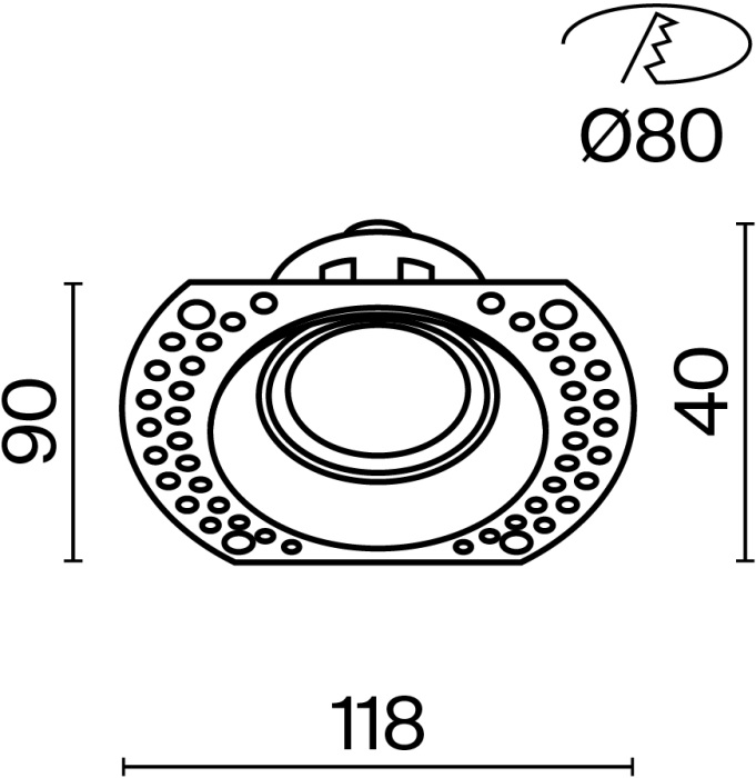 Встраиваемый светильник Dot GU10 1x50Вт Maytoni Technical DL042-01-RD-B (dl042-01-rd-b)