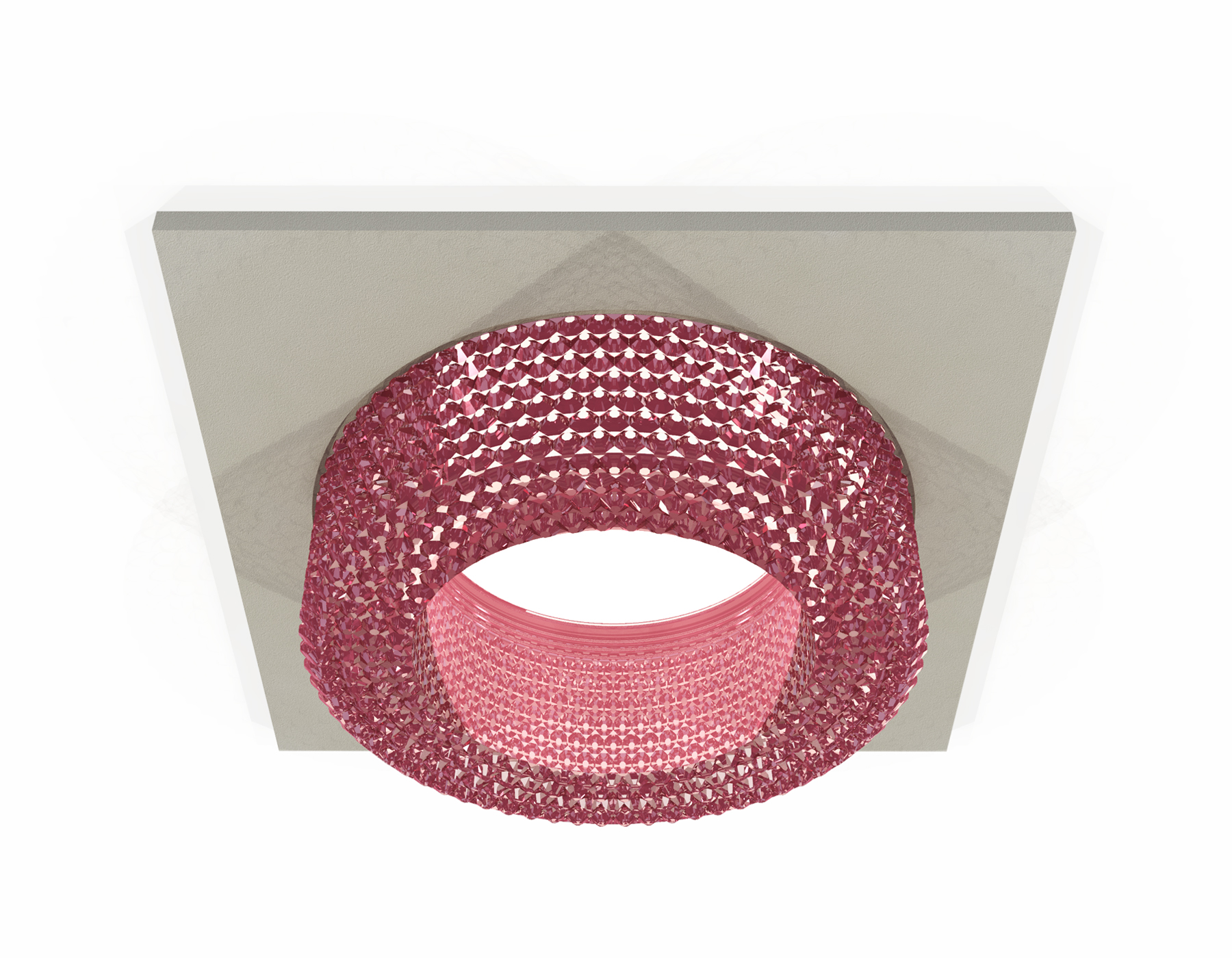 Комплект встраиваемого светильника с композитным хрусталем XC7633022 SGR/PI серый песок/розовый MR16 GU5.3 (C7633, N7193)