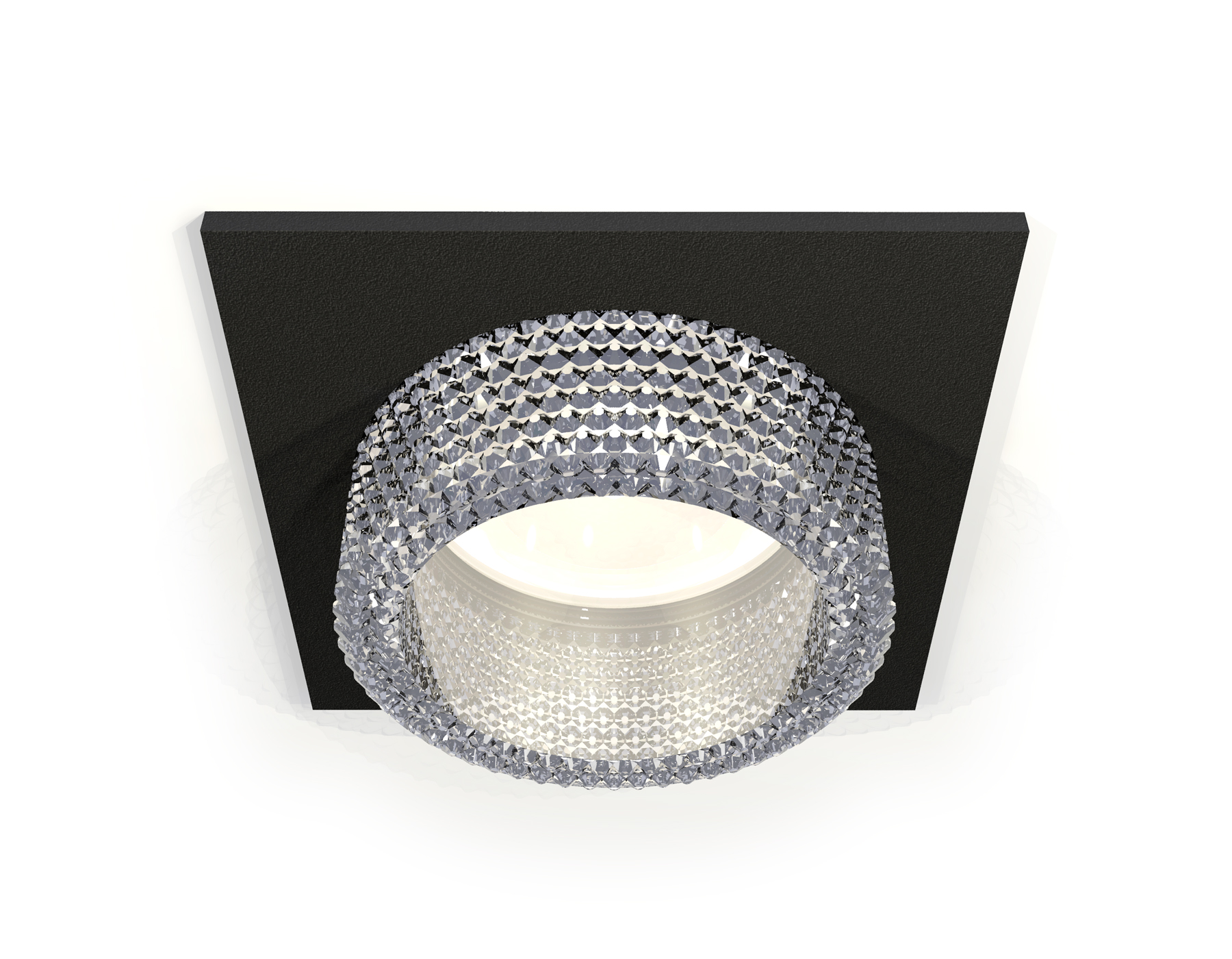 Комплект встраиваемого светильника с композитным хрусталем XC6521040 SBK/CL черный песок/прозрачный MR16 GU5.3 (C6521, N6150)