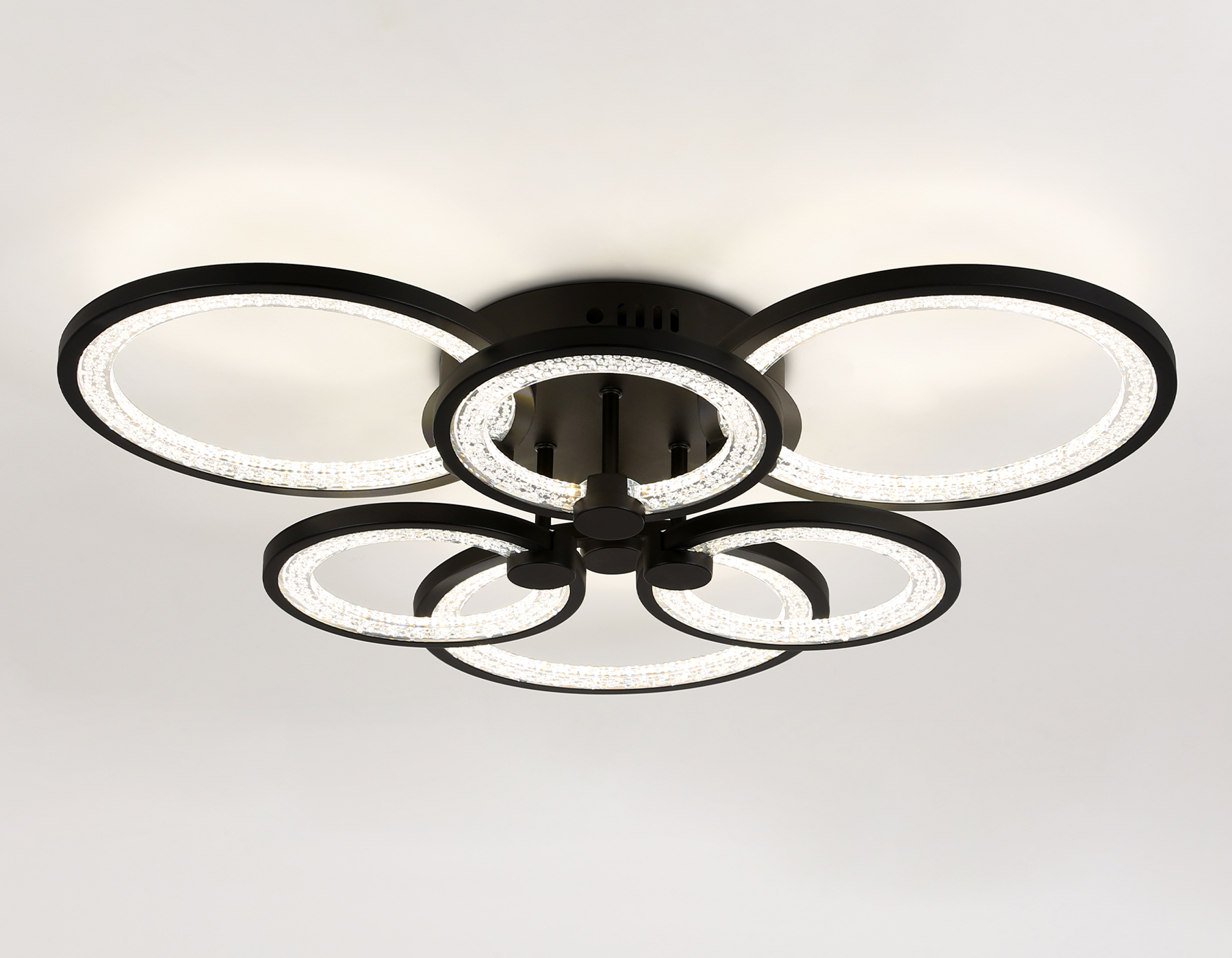 Потолочный светодиодный светильник с пультом FA4092/3+3 BK черный 100W 3000K+6400K/4200K/6400K+3000K 620*570*120 (ПДУ ИК)