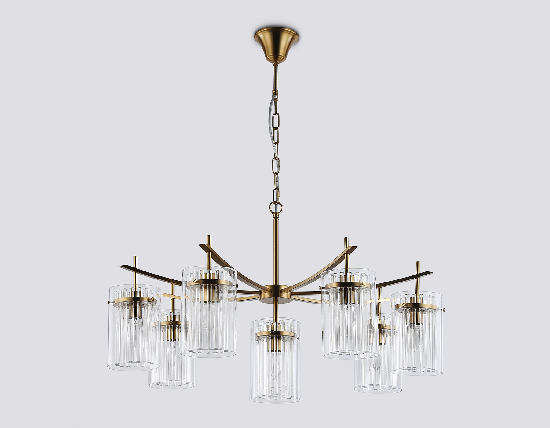 Подвесная люстра LH56033/7+1 BS/CL латунь/прозрачный E14*8 max 40W D790*1200