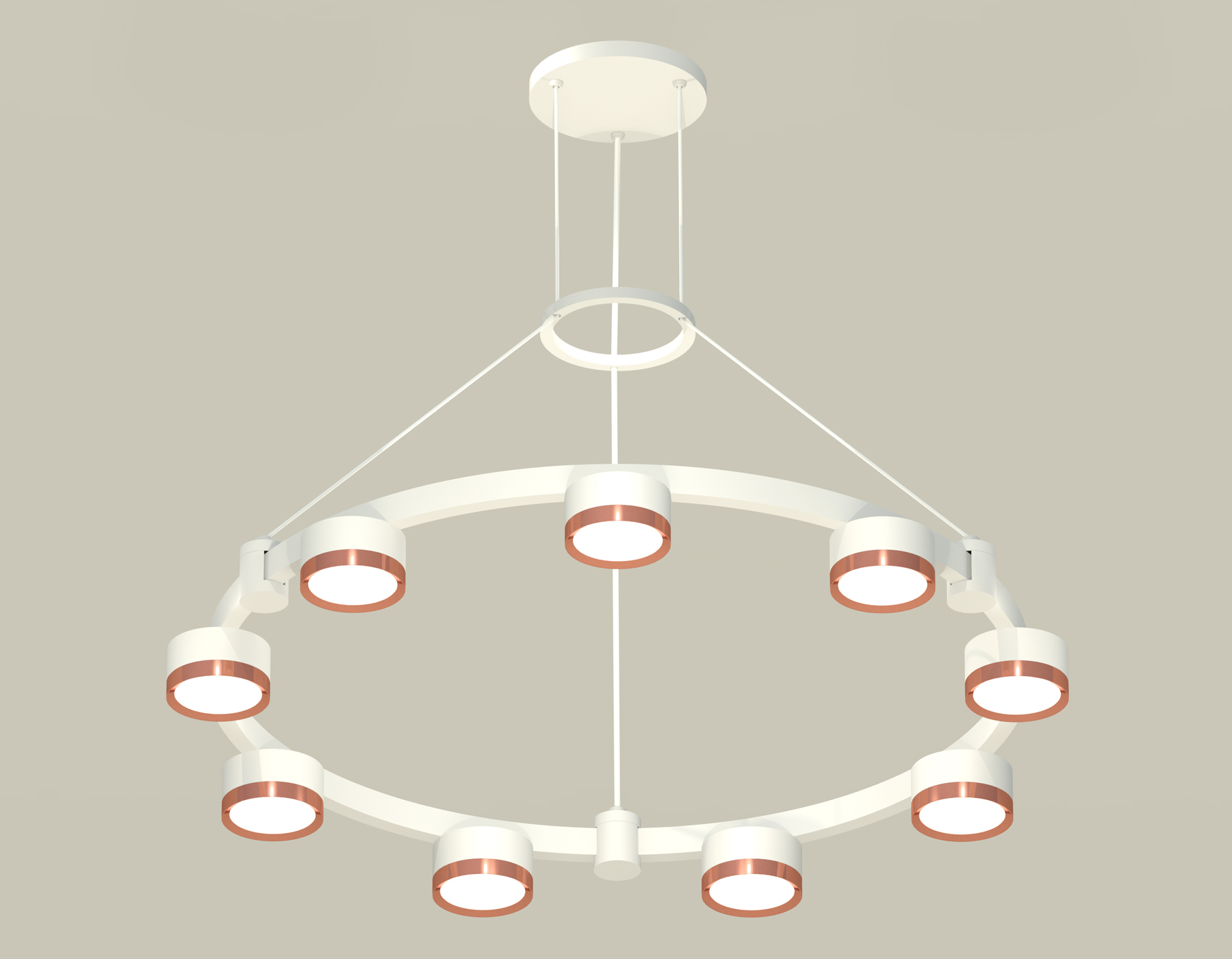 Комплект подвесного светильника Techno Ring XR92031803/9 SWH/PPG белый песок/золото розовое полированное GX53 (A9203, C9241, N8126)