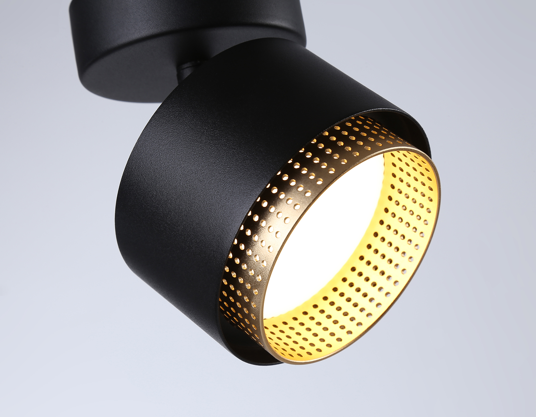 Настенно-потолочный поворотный спот со сменной лампой GX53 TN71282 BK/GD черный/золото GX53 max 12W D95*137