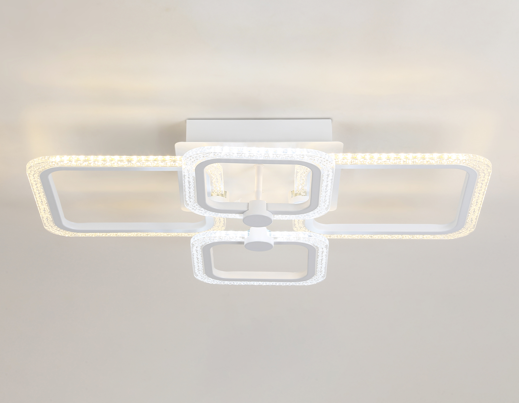 Потолочный светодиодный светильник с пультом FA5309/2+2 WH белый 3000+6400K/4200K/6400+3000K 62W 560*480*120 (ПДУ ИК)