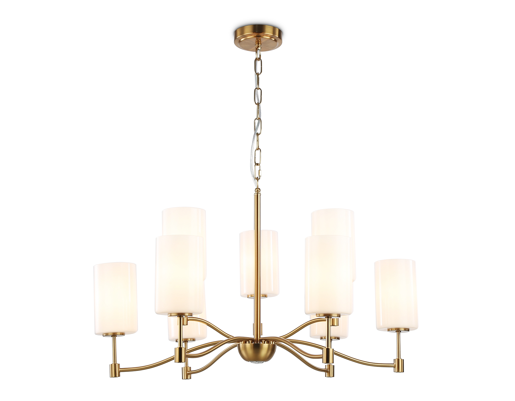 Подвесная люстра LH56054/6+3 BS/FR латунь/белый матовый E14*9 max 40W D765*1060