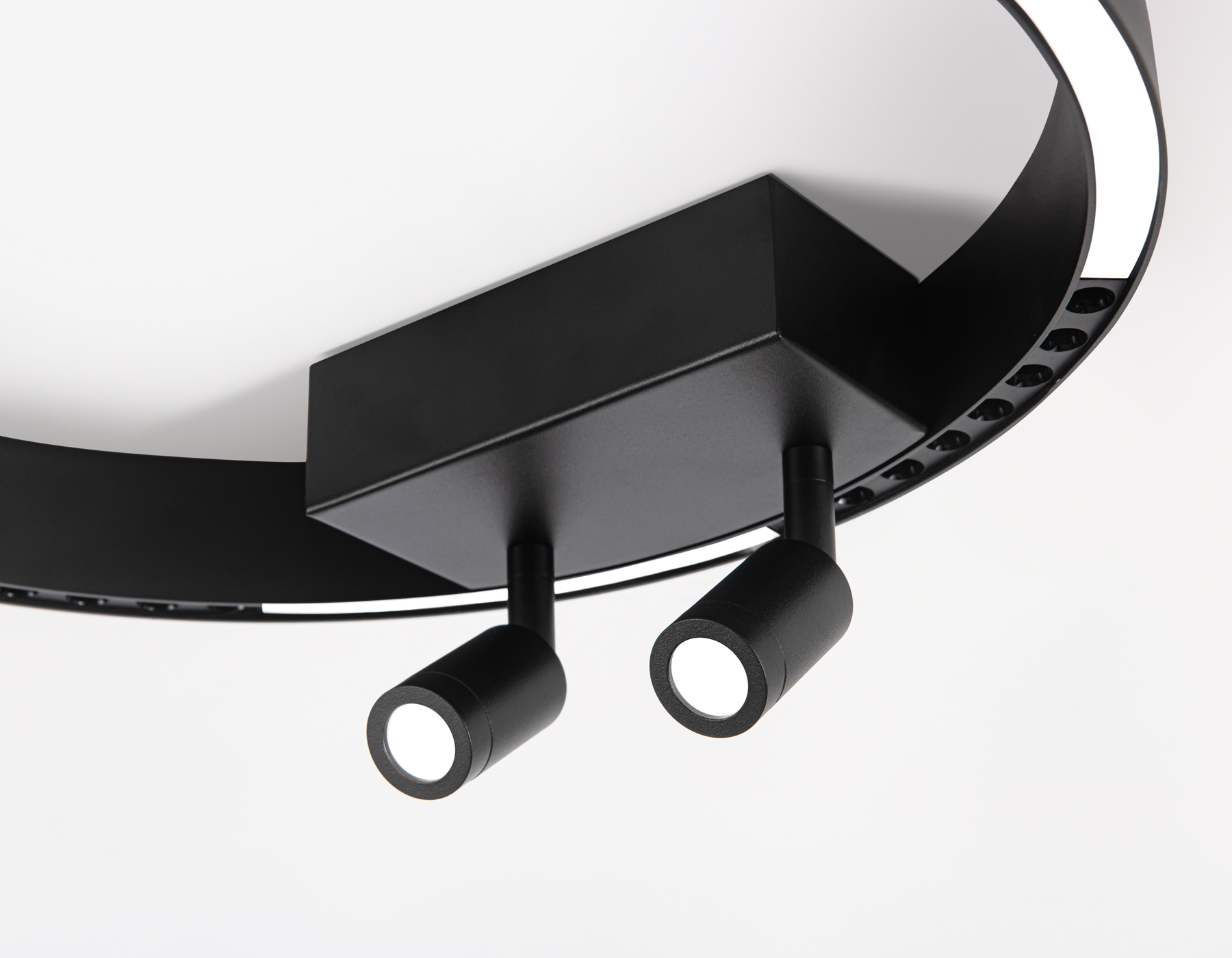 Потолочный светодиодный светильник FL5806/1+2 BK черный 25W 3000K/4200K/6400K D400*95 (без ПДУ)