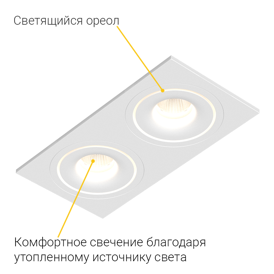 Встраиваемый светодиодный светильник Ledron LH10 SQ2 White (2136)
