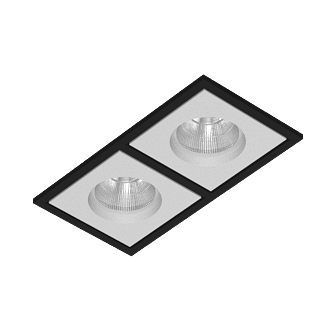 Встраиваемый светодиодный светильник Ledron BRUTAL SQ2 TRIAC Black-White (9917)
