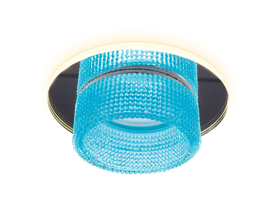 Встраиваемый зеркальный светильник MR16 с подсветкой TN351 CH/BL хром/голубой GU5.3+3W (LED COLD) D95*45