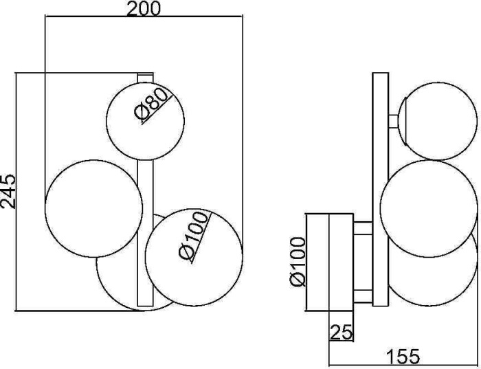 Бра Dallas MOD545WL-03B (mod545wl-03b)