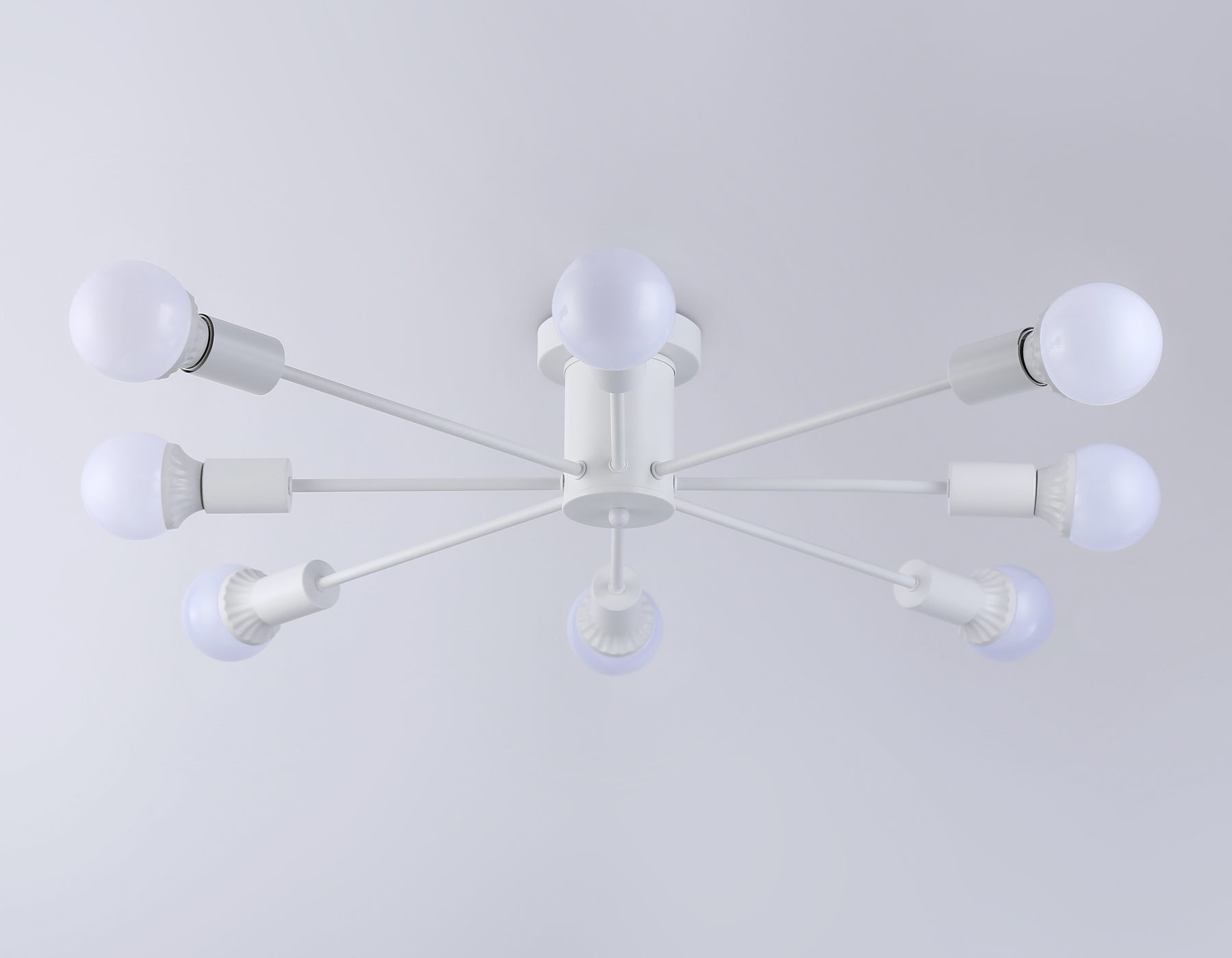 Потолочный светильник в стиле лофт TR80408/8 WH белый E27/8 max 60W D950*150