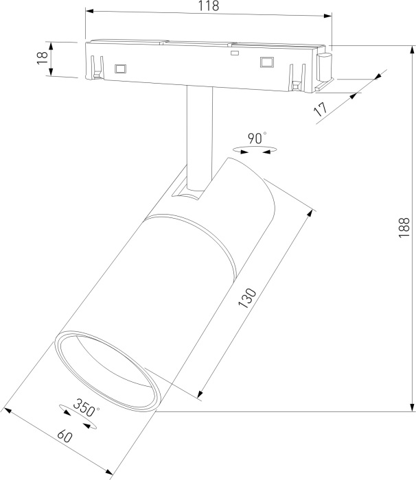 Трековый светильник магнитный 13W 48V Elektrostandard Slim Magnetic 8552401 черный 4000K 13W 48V Kars (a069471)