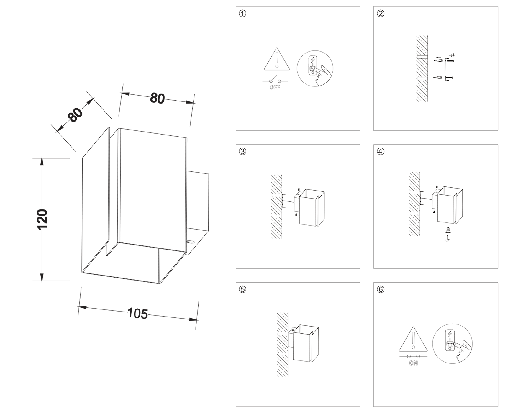 Светильник настенный со сменной лампой G9 TN5115 WH белый G9 max 40W 120*80*105