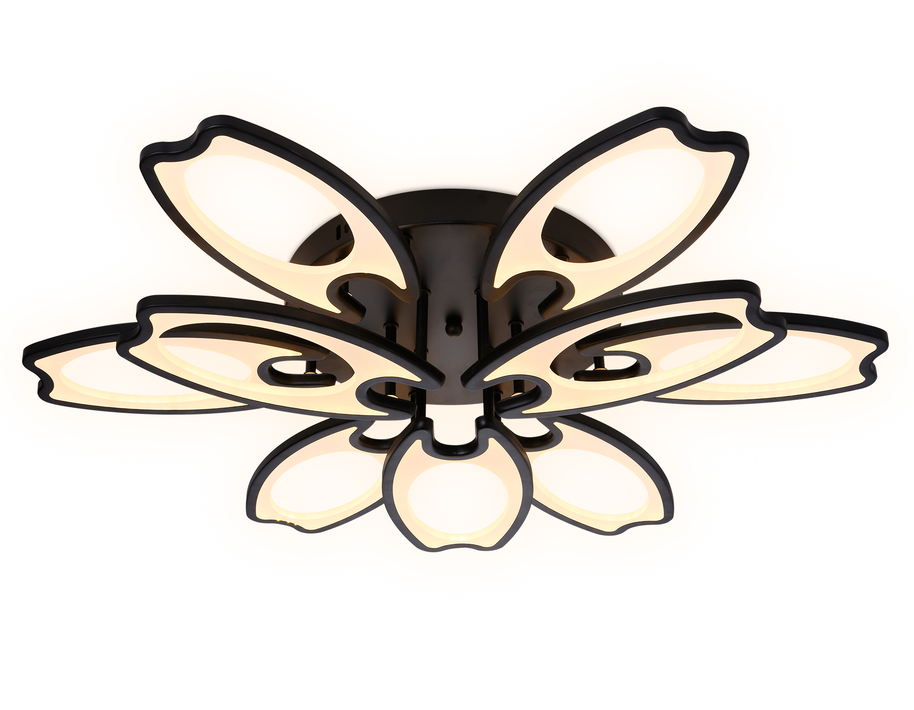 Потолочный светодиодный светильник с пультом FA581/6+3 BK черный 162W 700*640*120 (ПДУ РАДИО 2.4G)