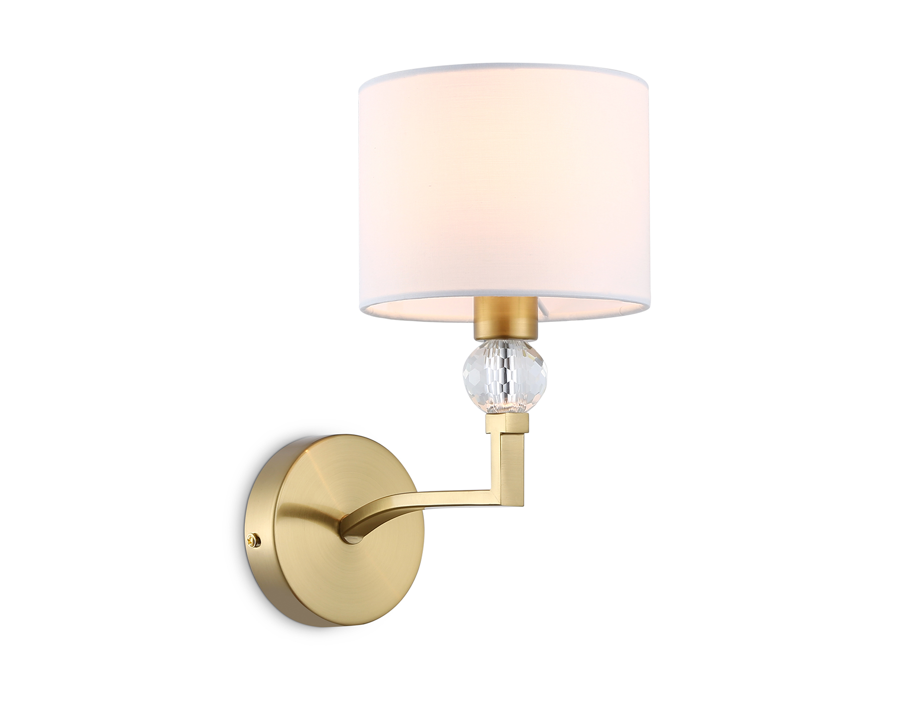 Настенный светильник с абажуром и хрусталем LH71135 BS/WH латунь/белый E14 max 40W 220*140*250