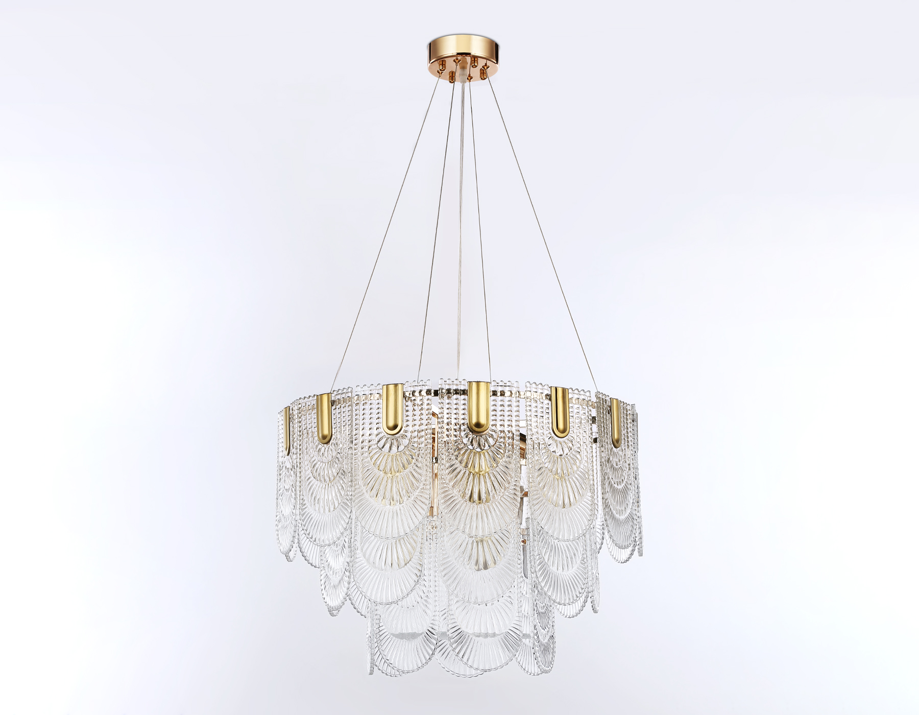 Подвесная люстра с хрусталем TR5388/12 GD/FR золото/белый матовый E27*12 max 40W D600*400