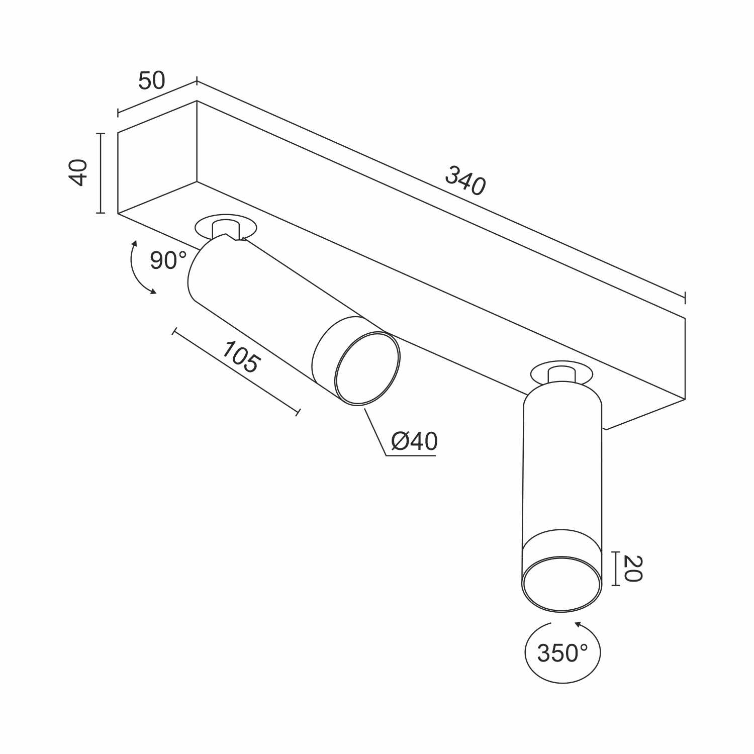 Накладной светодиодный светильник Ledron SAGITONY E2 S40 Wooden White (10160)