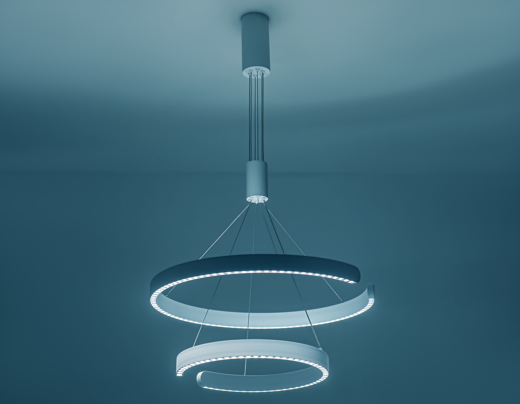 Подвесной светодиодный светильник FL5884/2 WH белый 45W 3000K/4200K/6400K D600/400*1200 (без ПДУ)