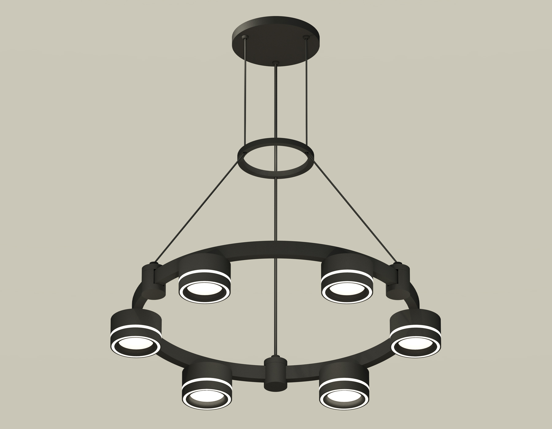 Комплект подвесного светильника с акрилом Techno Ring XR92051201/6 SBK/FR черный песок/белый матовый GX53 (A9205, C9232, N8434)