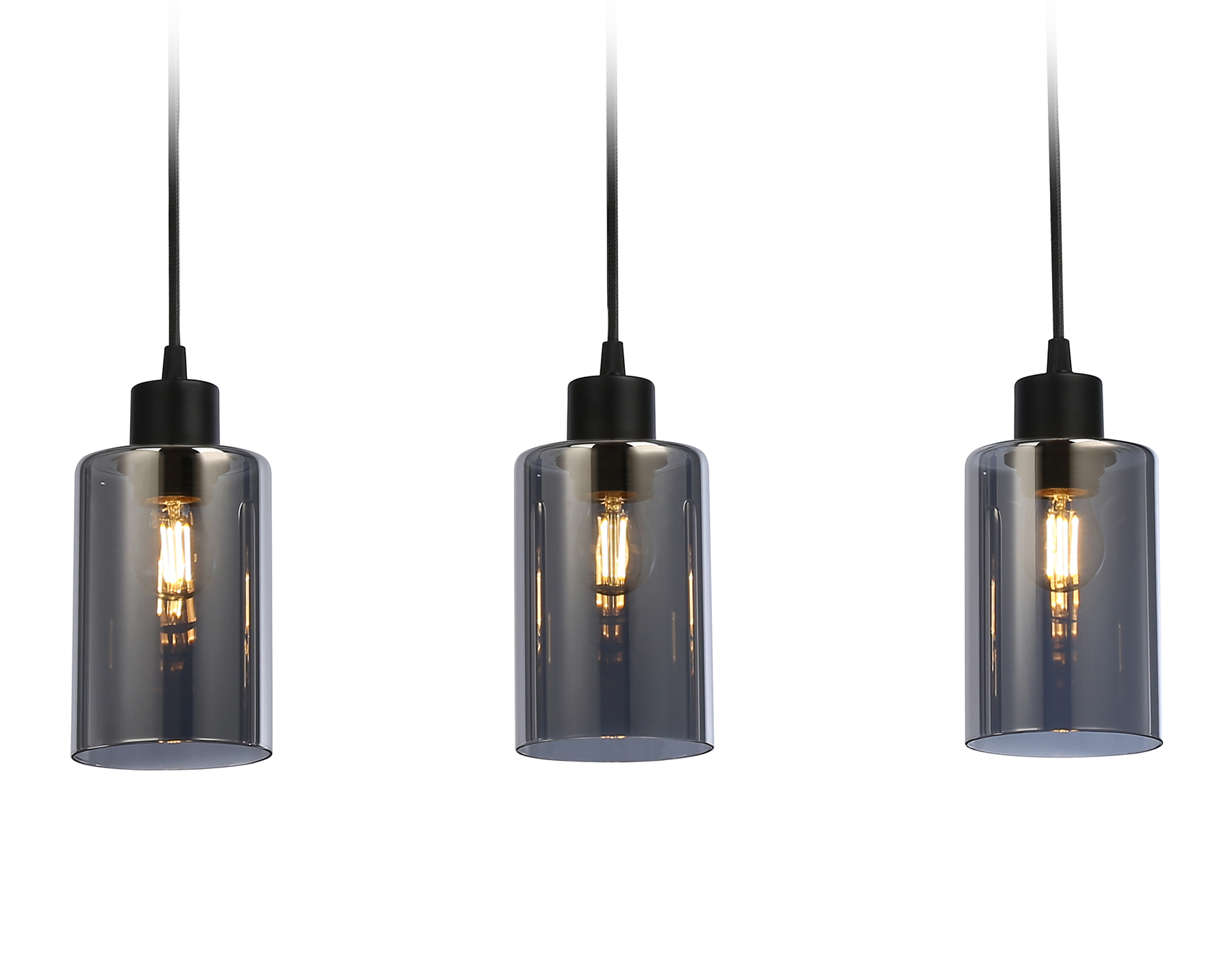 Подвесной светильник в стиле лофт TR3698/3 BK/SM черный/дымчатый E27*3 max 40W 560*100*1040