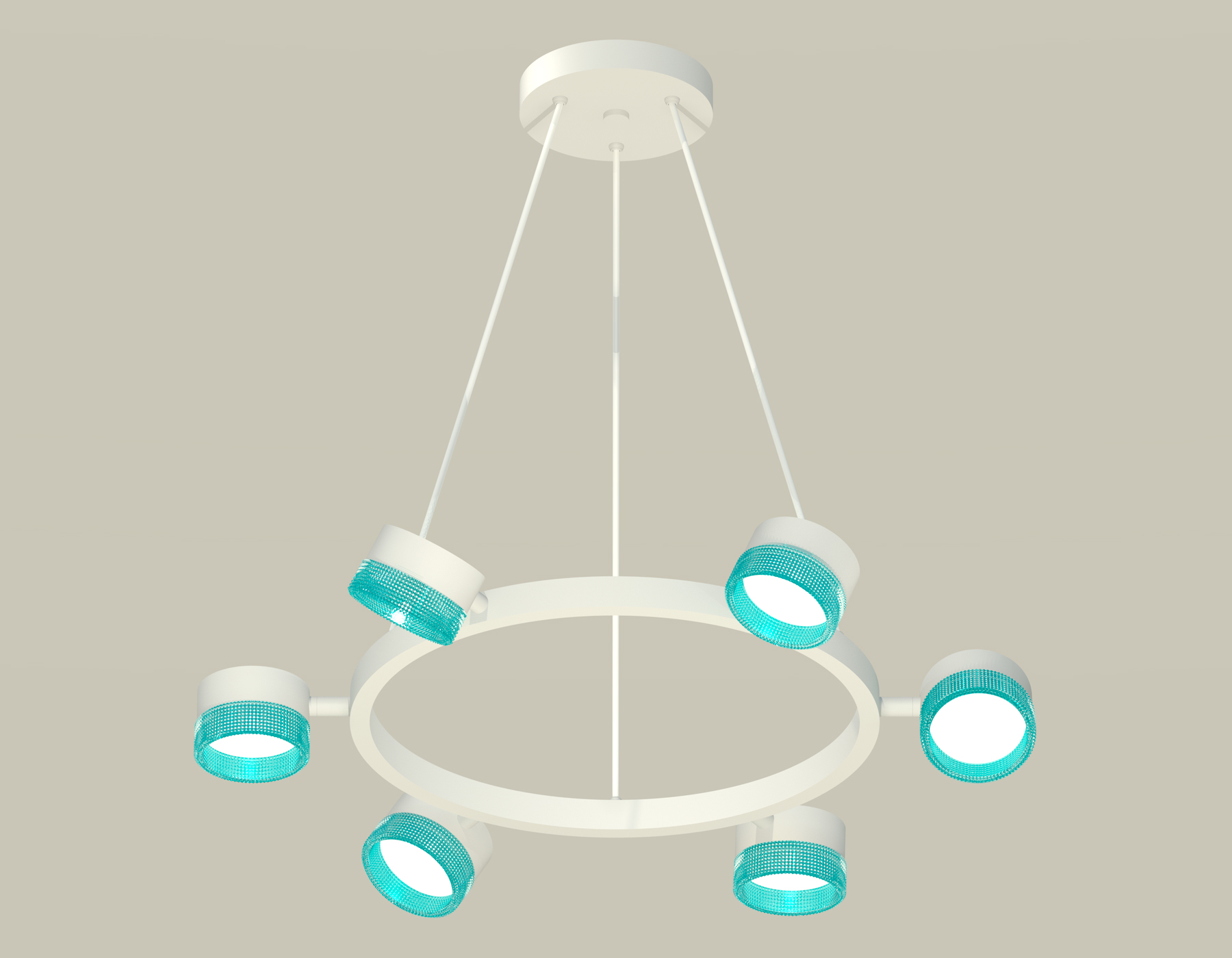 Комплект подвесного поворотного светильника с композитным хрусталем XB9191251/6 SWH/BL белый песок/голубой GX53 (C9191, N8488)