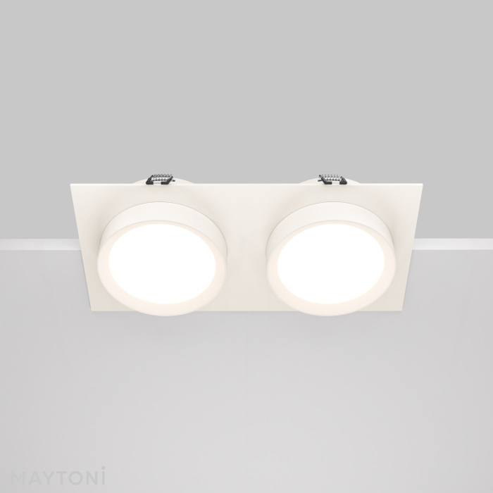 Встраиваемый светильник Hoop GX53 2x15W Maytoni Hoop DL086-02-GX53-SQ-W (dl086-02-gx53-sq-w)