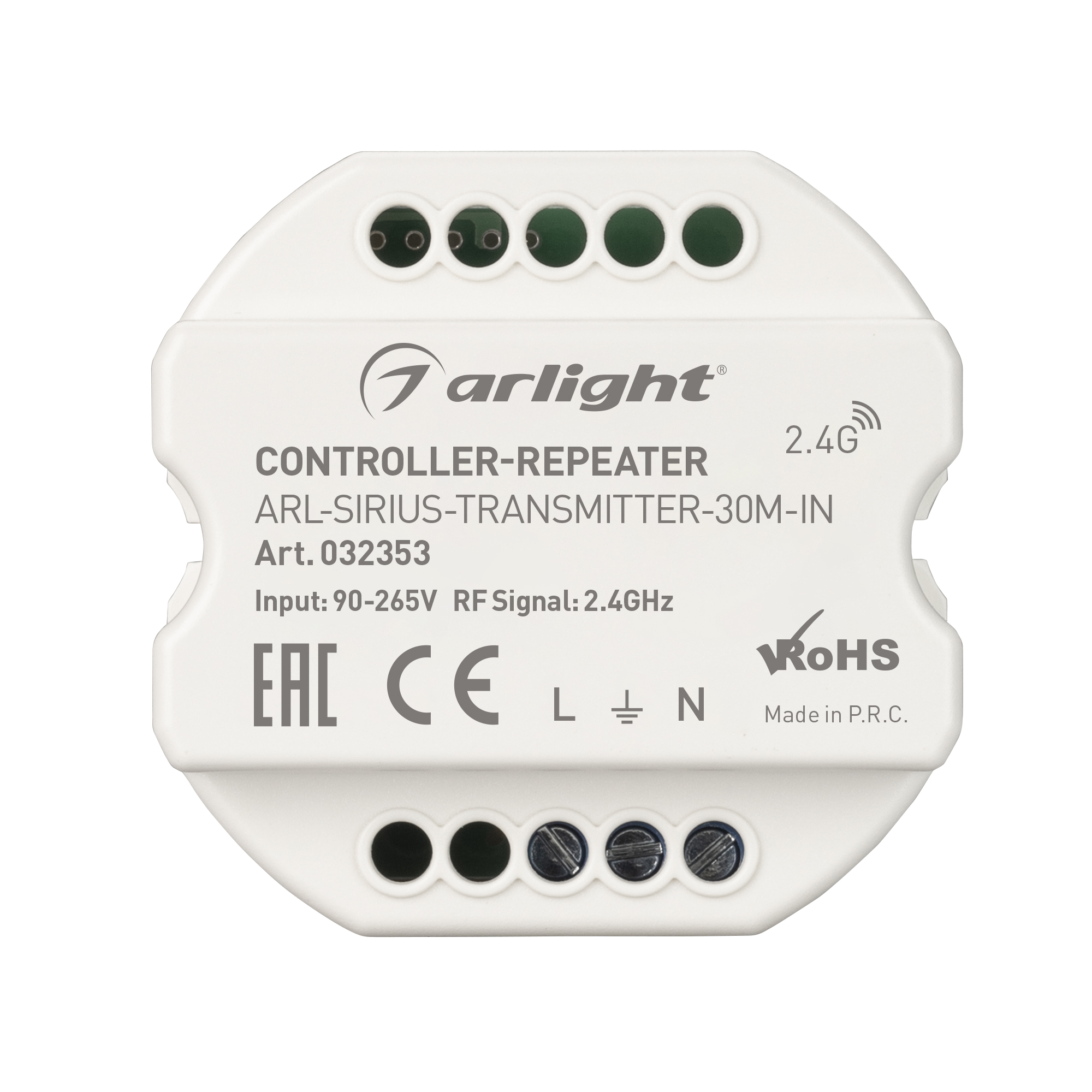 Контроллер-усилитель ARL-SIRIUS-TRANSMITTER-30M-IN (230V, 2.4G) (Arlight, IP20 Пластик, 3 года) 032353