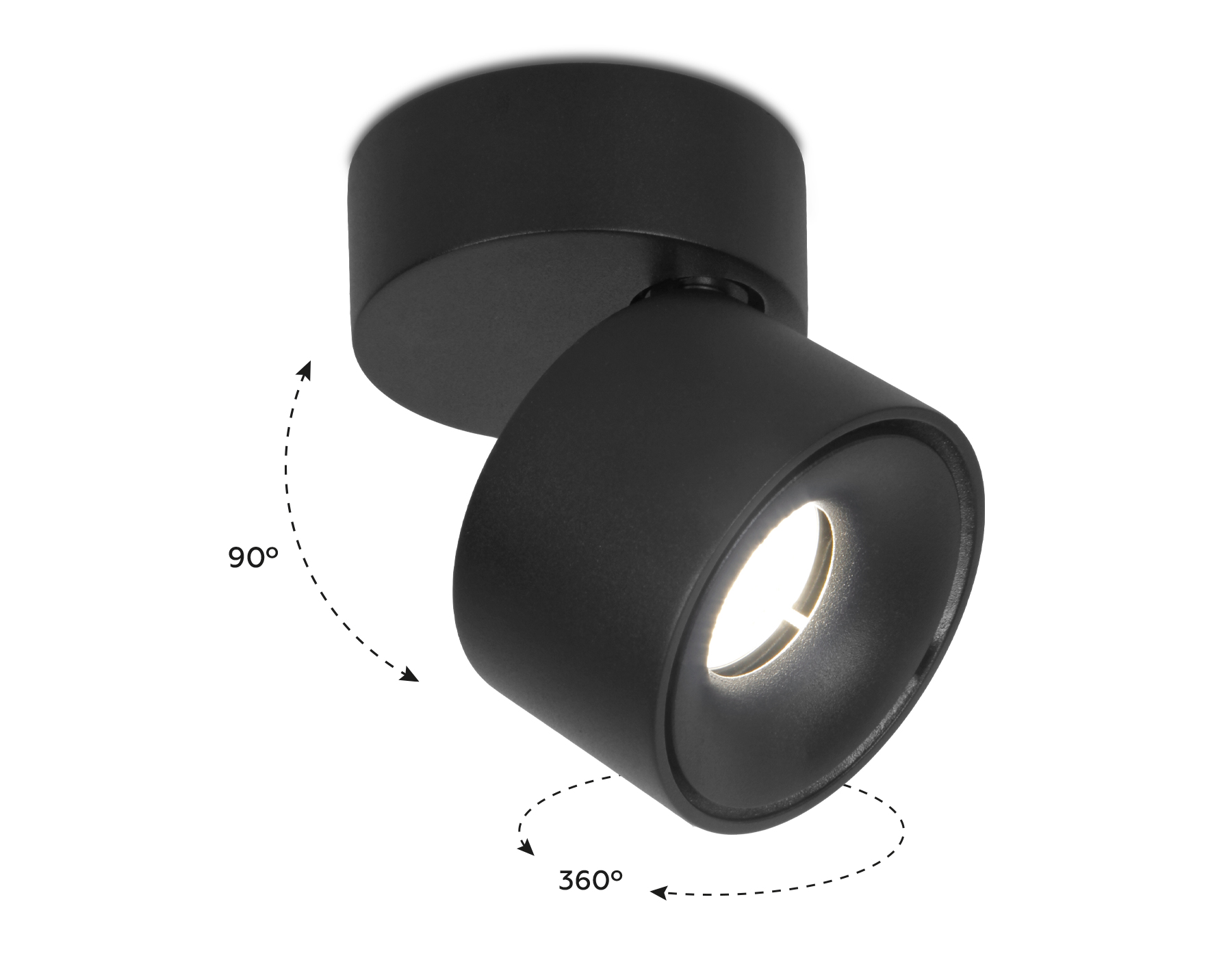 Накладной поворотный светодиодный светильник TN269 SBK черный песок LED 4200K 7W D75*83