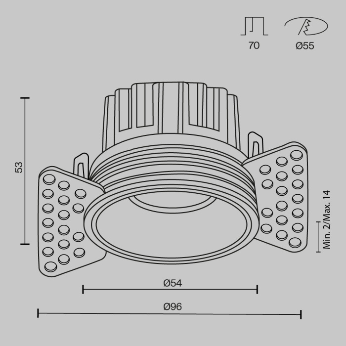 Встраиваемый светильник Maytoni Round DL058-7W3K-TRS-W (dl058-7w3k-trs-w)