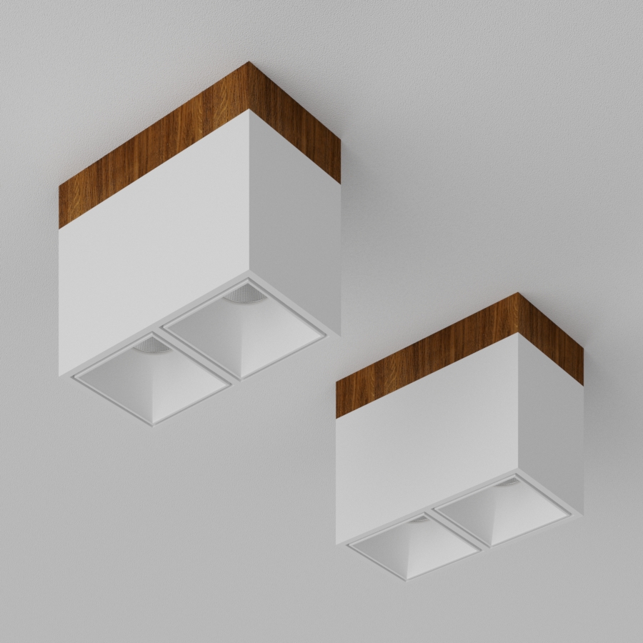 Накладной светодиодный светильник Ledron KUBING 2 Wooden 130 White TRIAC (10273)