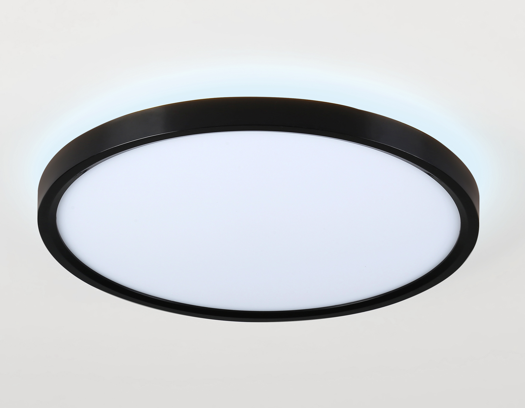 Потолочный светодиодный светильник с подсветкой FZ3055 BK черный IP44 33W+10W 6400+6400К D375*40 (Без ПДУ)