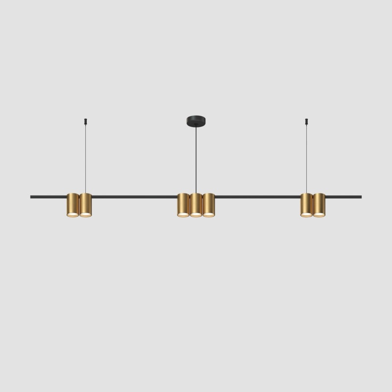 Подвесной светильник Denkirs Orbit DK4063-BKSG 7xGU10 LED до 15 Вт черный  сатинированное золото (dk4063-bk_sg)