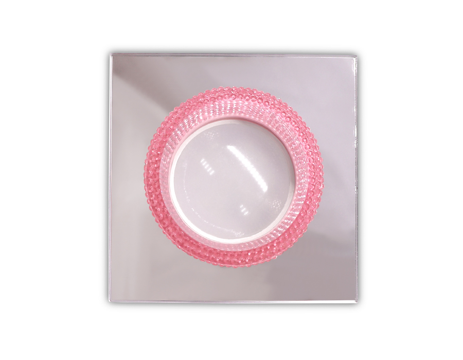 Встраиваемый зеркальный светильник MR16 с подсветкой TN356 CH/PI хром/розовый GU5.3+3W (LED COLD) 95*95*45