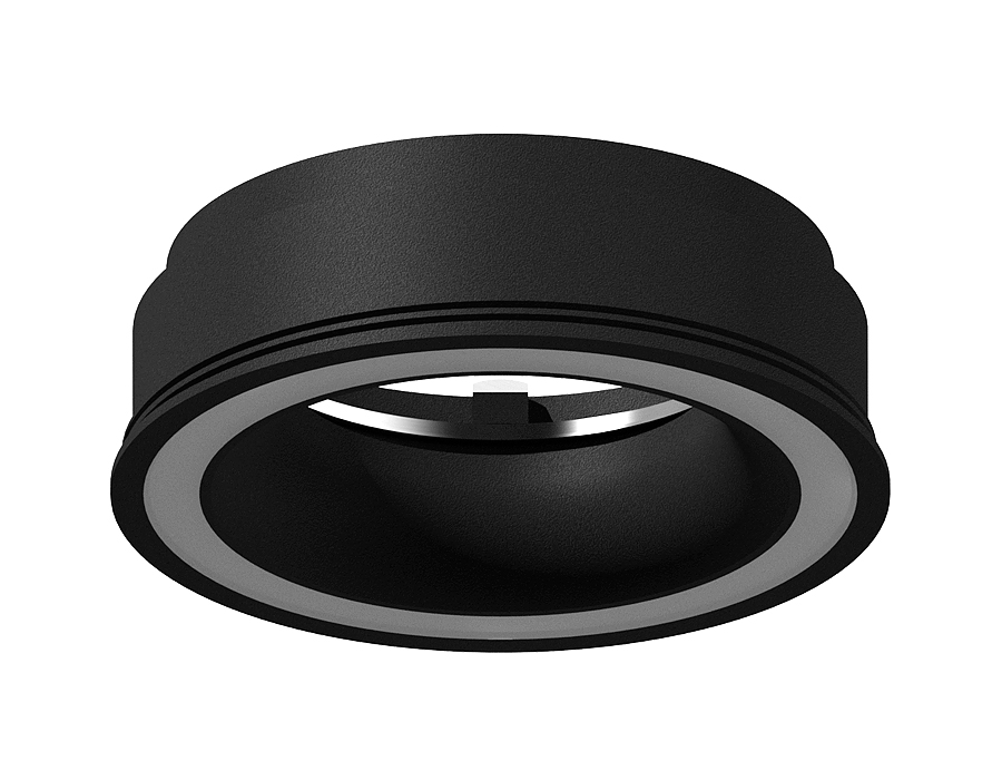 Насадка передняя для корпуса светильника с диаметром отверстия D70mm N7111 SBK черный песок D70*H28mm Out1mm MR16